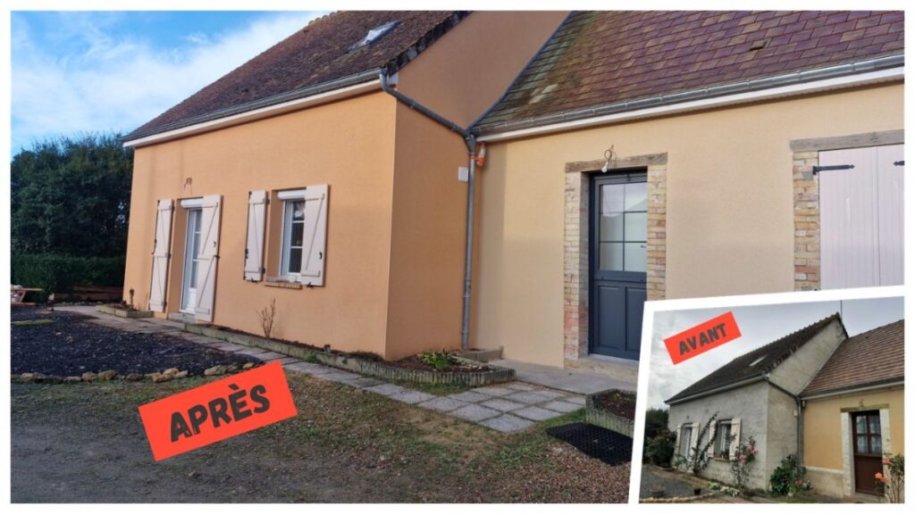 Présentation d'un ravalement de façade maison avant après